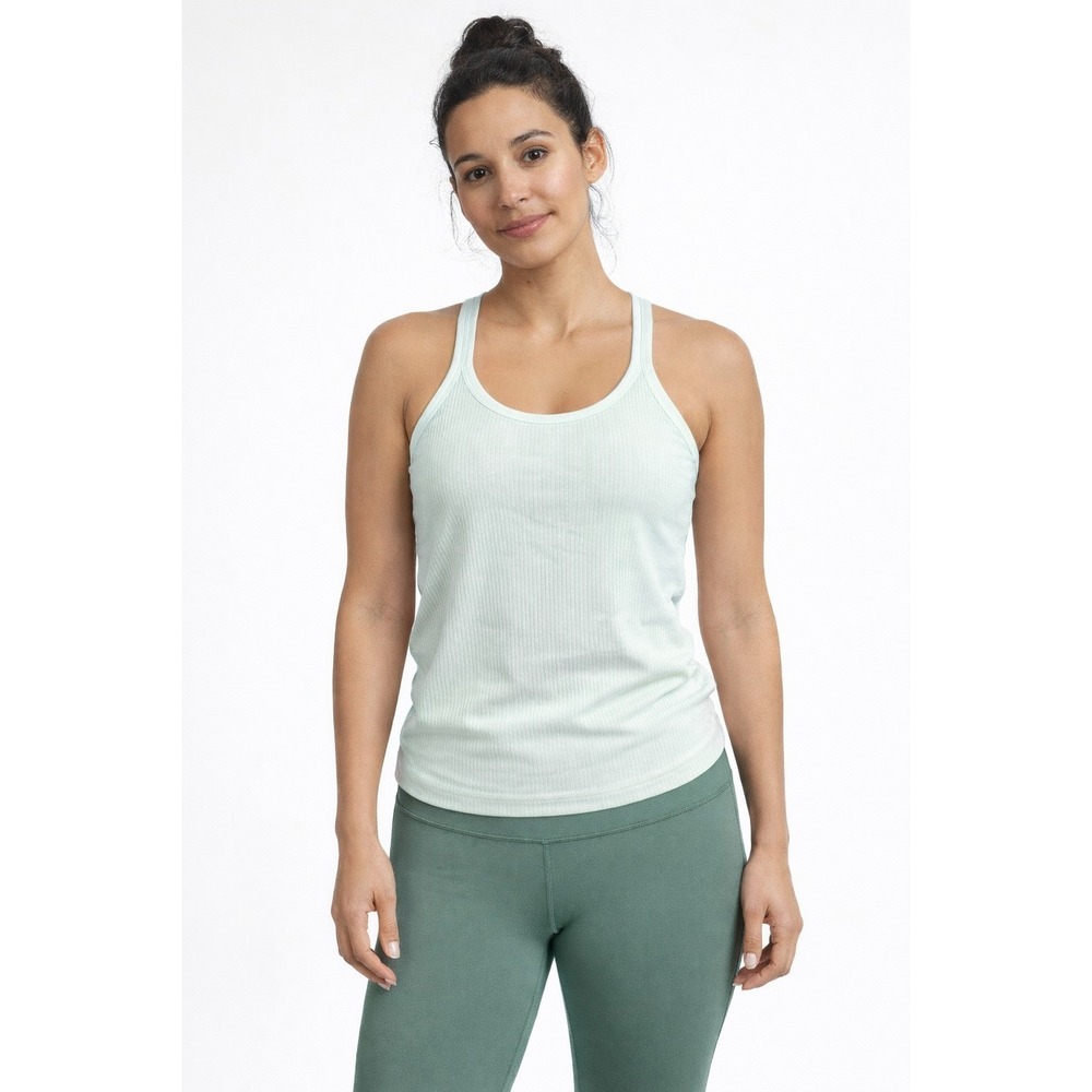 Lululemon Ebb to Street Tank w/ Shelf Bra Mint Green Size 12 EUC